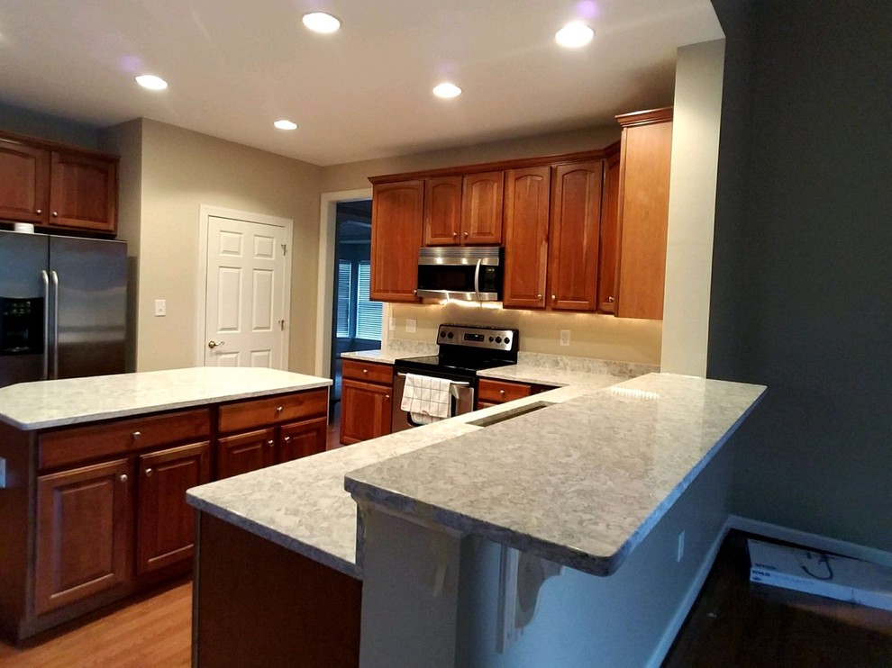 Help, need kitchen paint color! New gray quartz and cherry