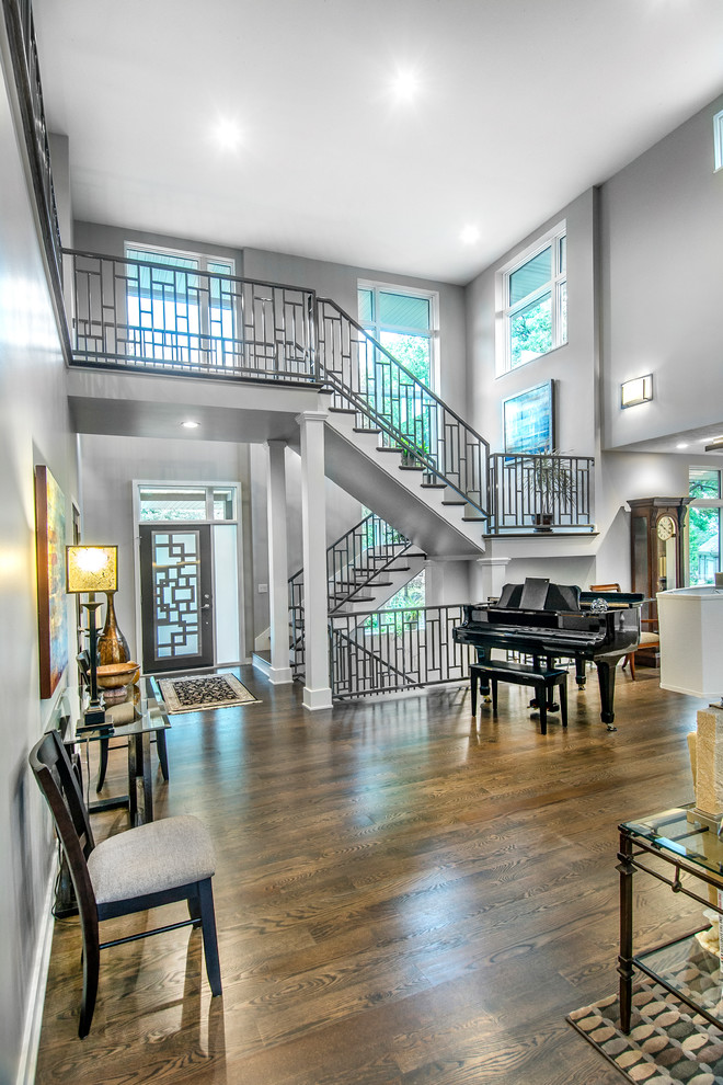 Front door - dark wood floor front door idea