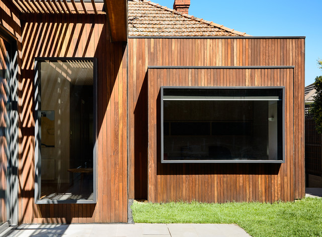 Armadale contemporary addition trendy-hus-og-facade