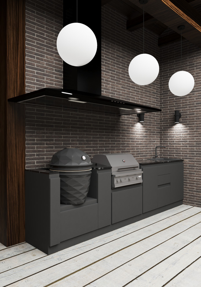Открытая терраса с зоной барбекю