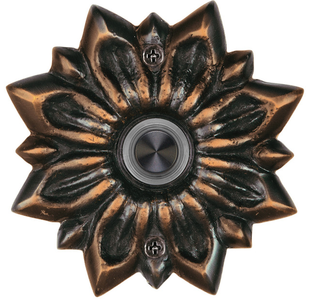 Solid Brass Radiance Doorbell Traditional Doorbells And Chimes Solid Brass Radiance Doorbell Oil Rubbed Bronze