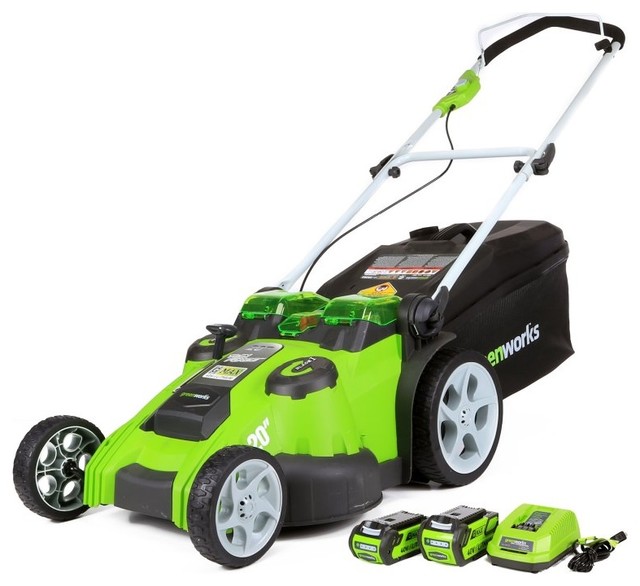 GreenWorks GMAX 40V Cordless Lawn Mower Contemporary Outdoor Power