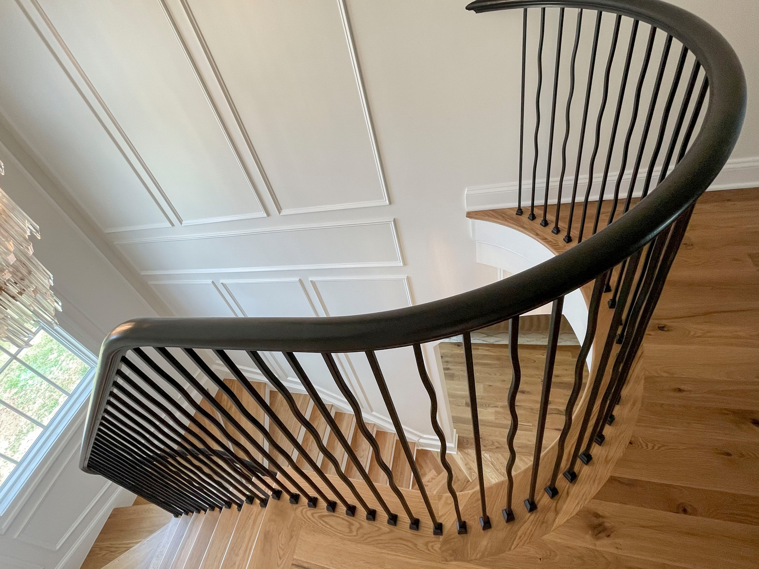 106_Modern Balustrade System Meets Traditional Winding Stairs, Aldie VA  20105