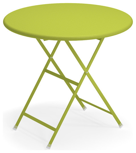 Emu Arc En Ciel Circle 32 inch Steel Folding Table, Antique Green