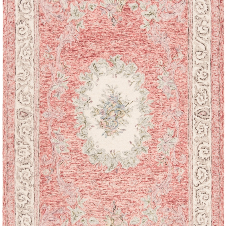 Safavieh Aubusson Aub105q Handmade Red / Ivory Rug Traditional Area