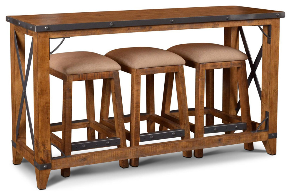 Larson Counter Height Console Table Industrial Console Tables by Crafters and Weavers Houzz