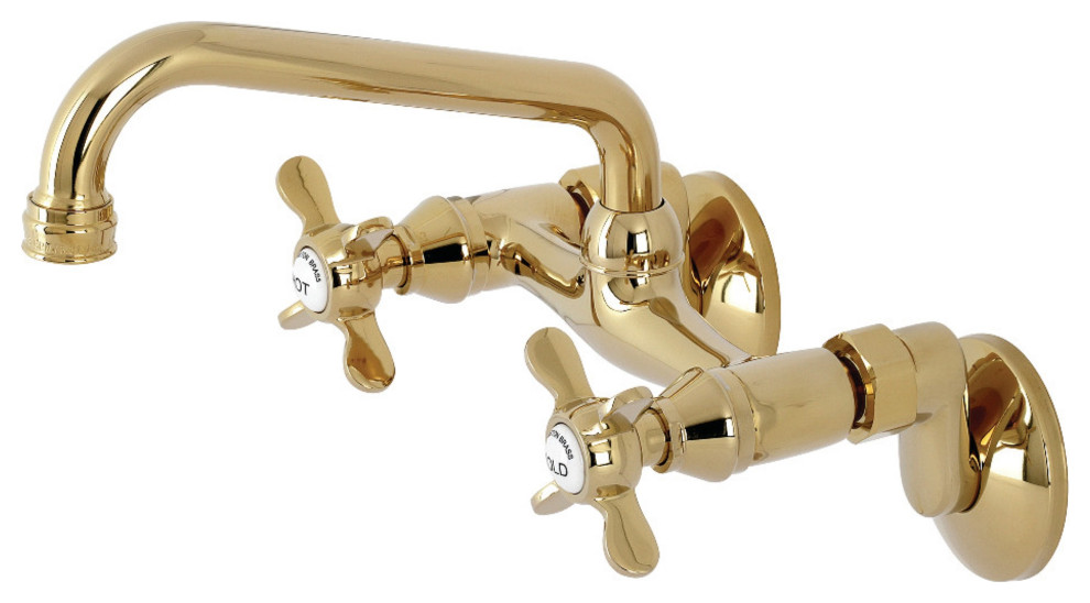 KS113PB 6Inch Adjustable Center Wall Mount Kitchen Faucet, Polished