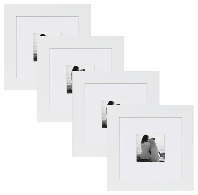 Museum Wood Picture Frame Set, 8x8 matted to 4x4 Transitional