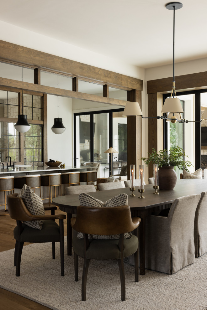 Example of a transitional dining room design in Orlando