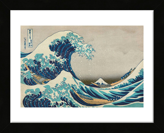 "The Great Wave at Kanagawa" Framed Print, 16"x13"
