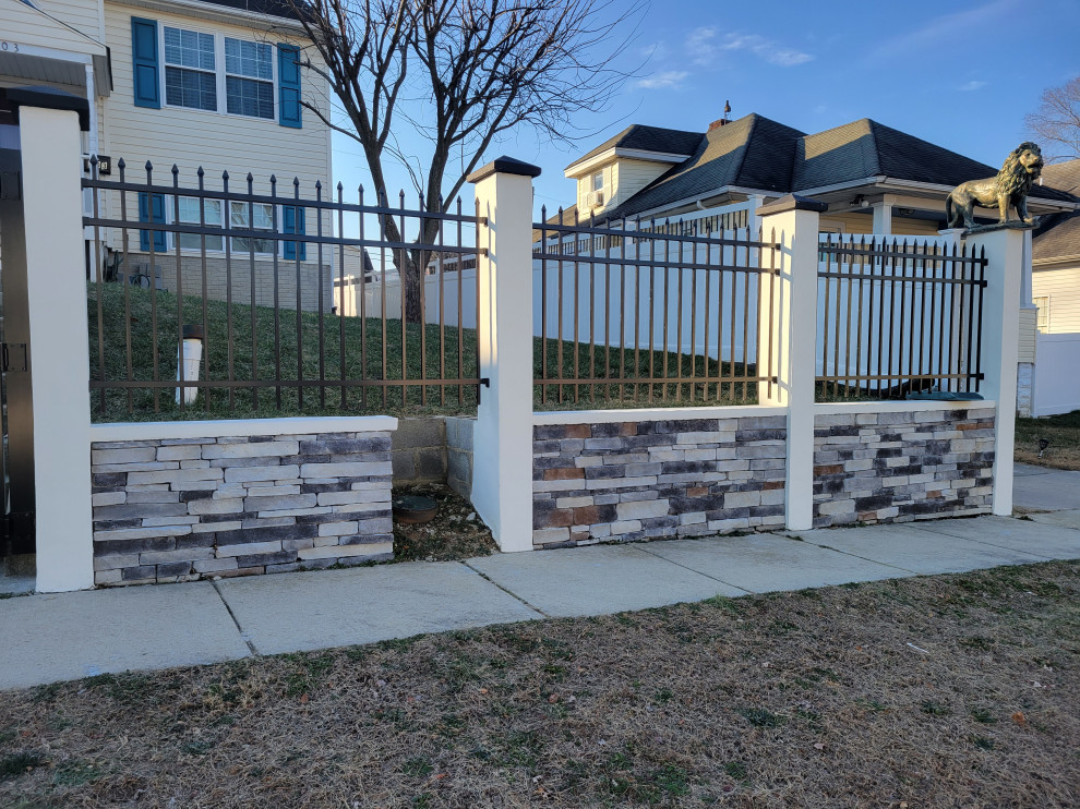 Concrete, Stone. aluminium fence