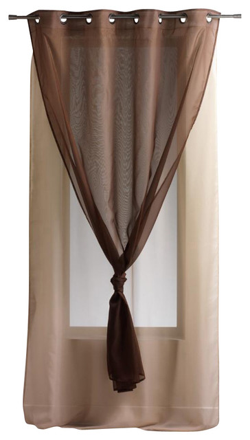 Double Layered Sheer Curtain Panel Traditional Curtains By