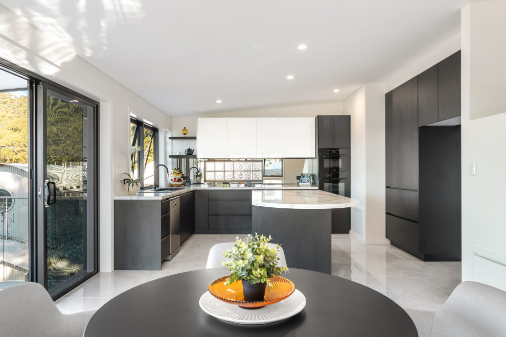 This is an example of a contemporary kitchen in Central Coast.