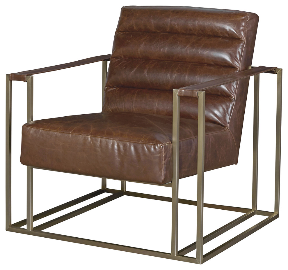 Jensen Accent Chair, Brown Leather
