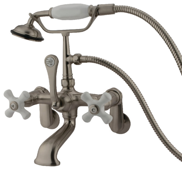 Kingston Brass Adjustable Center Wall Mount Tub Faucet Traditional