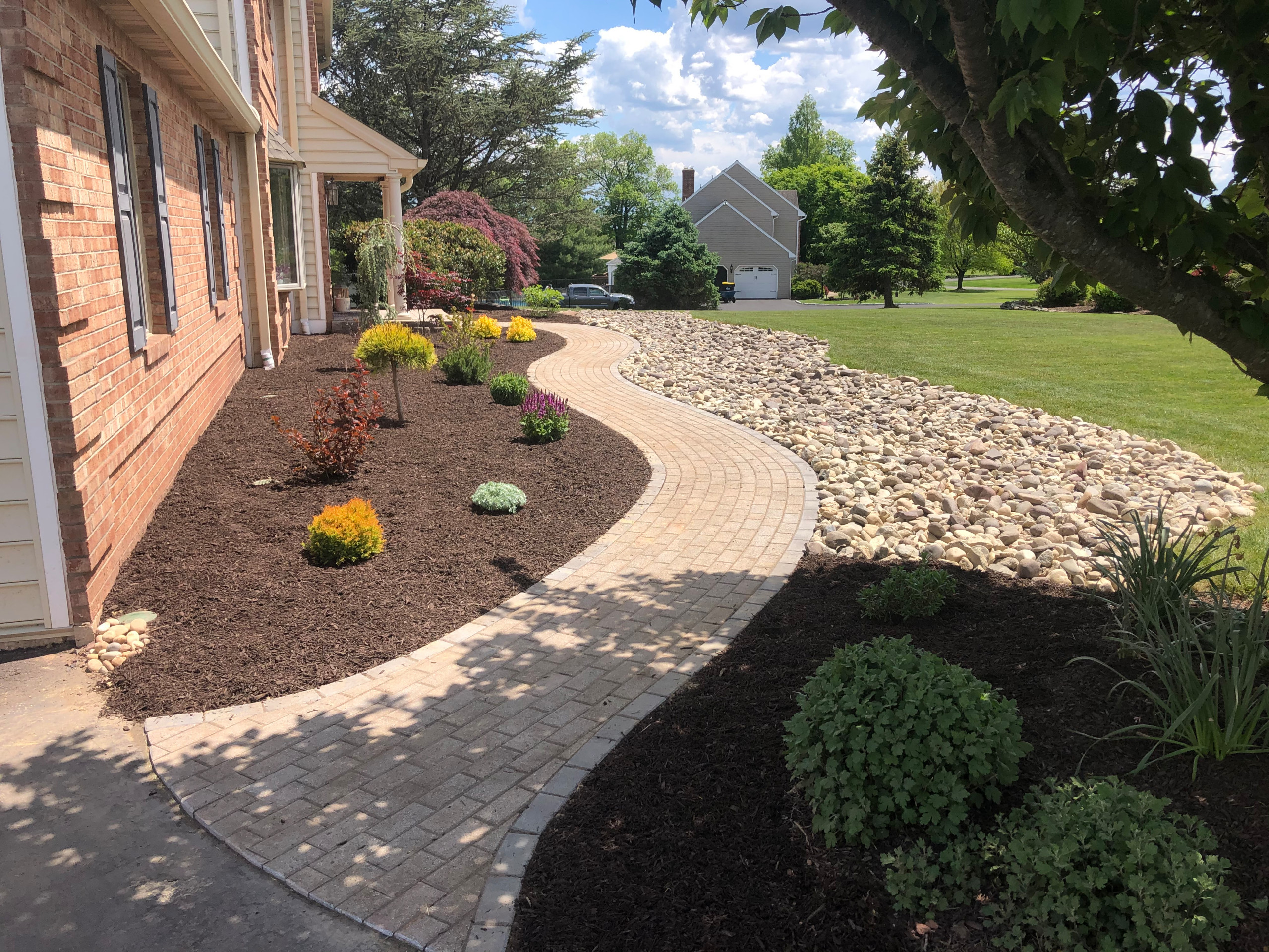 Walkway with River Rock
