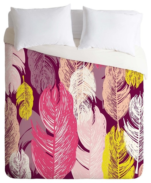 Deny Designs Rachael Taylor Funky Feathers Duvet Cover