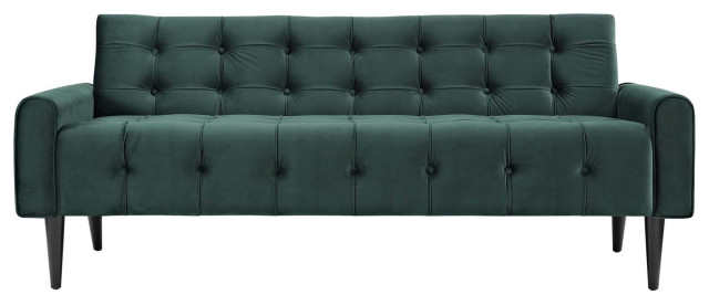 Delve Velvet Sofa, Emerald Green