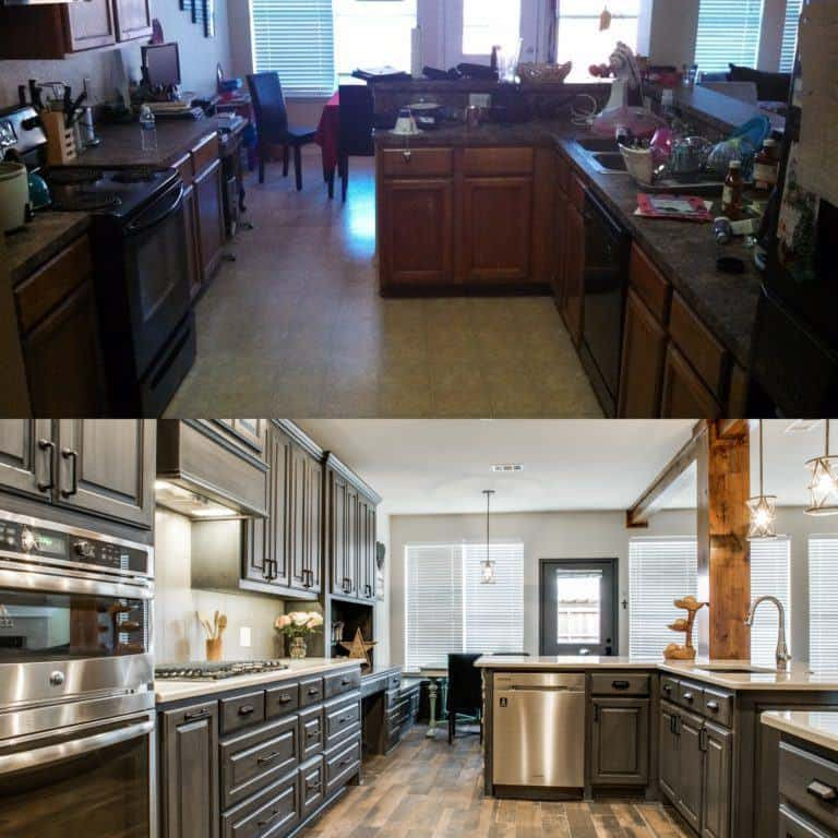 This is an example of a large contemporary u-shaped open plan kitchen in New Orleans with a single-bowl sink, louvered cabinets, light wood cabinets, granite benchtops, white splashback, engineered quartz splashback, stainless steel appliances, ceramic floors, a peninsula, brown floor, beige benchtop and coffered.