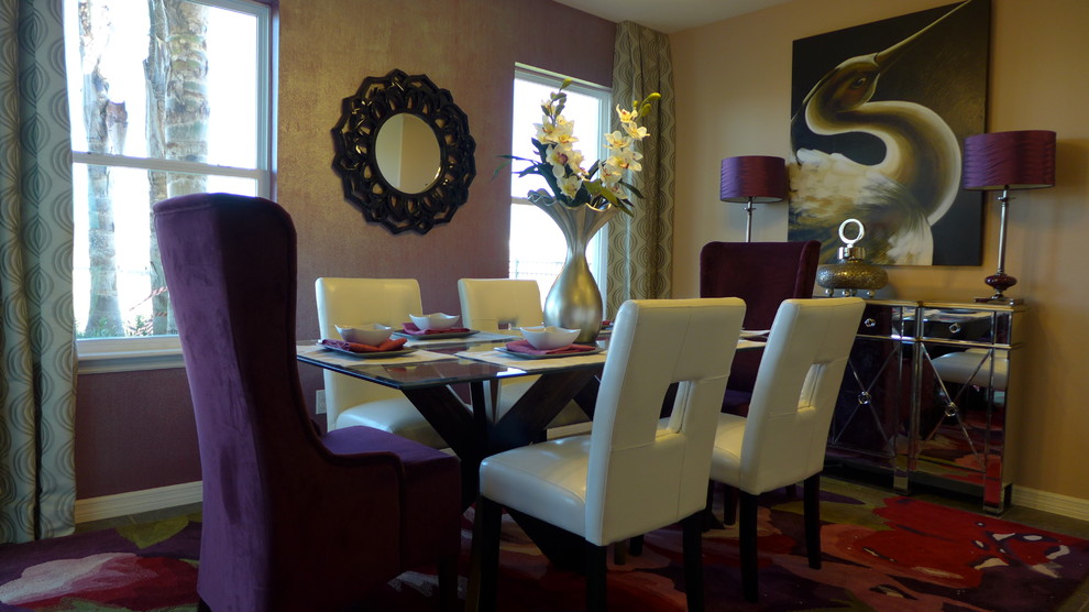 Design ideas for a contemporary dining room in Orlando.