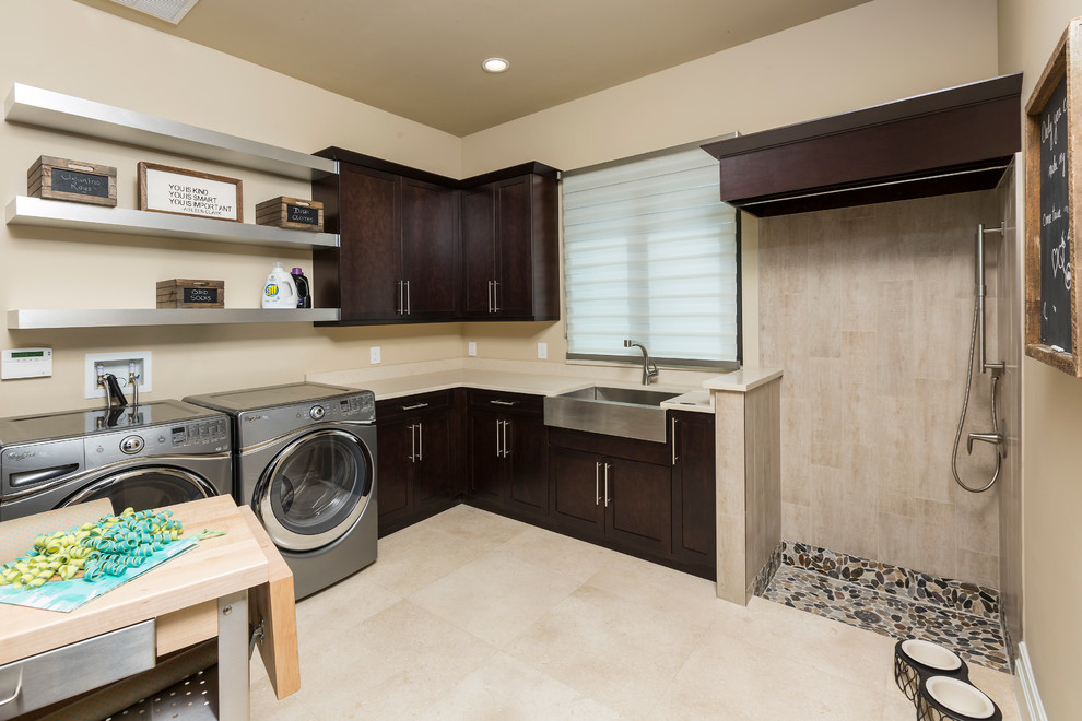 Inspiration for a transitional laundry room remodel in Orlando