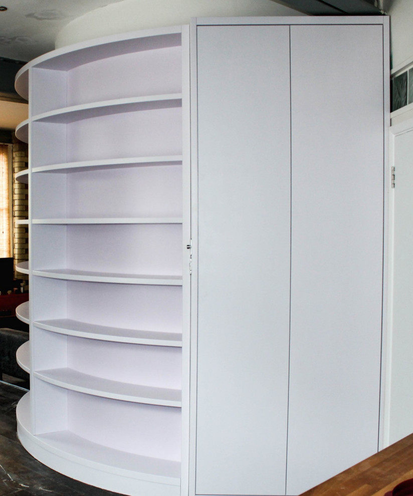 Curved shelving and storage