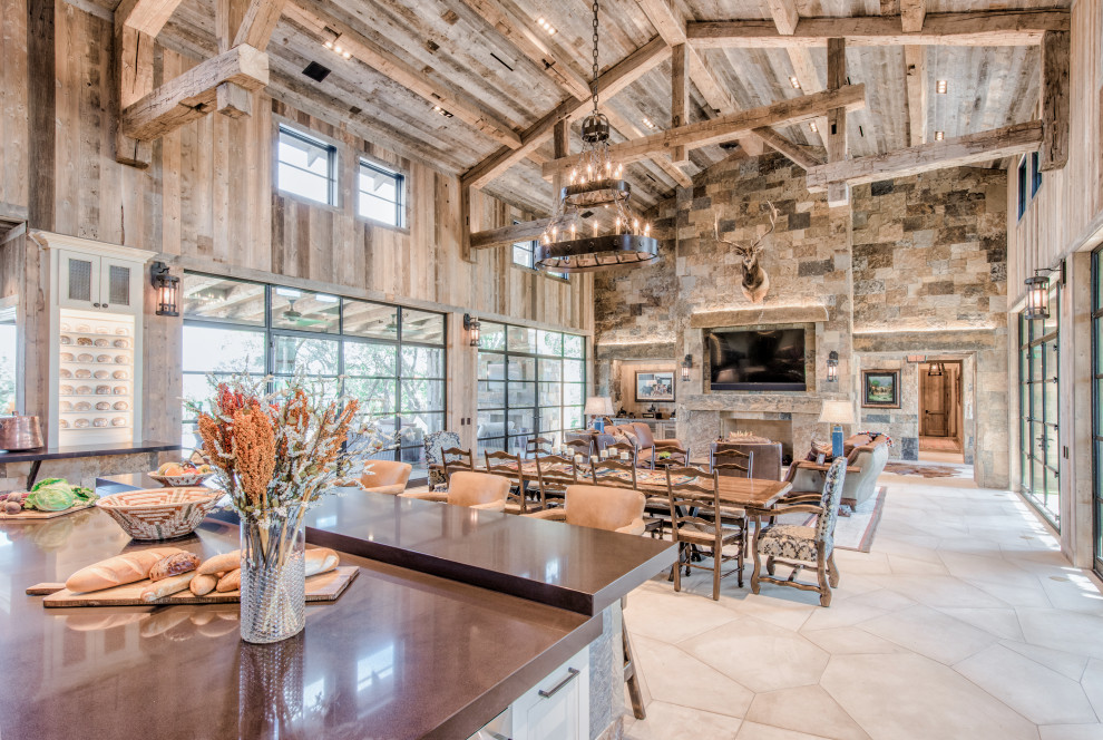 Inspiration for a rustic kitchen remodel in Austin