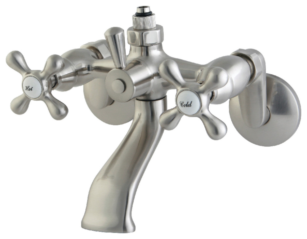 Kingston Brass Wall Mount Tub Faucet With Riser Adaptor Traditional
