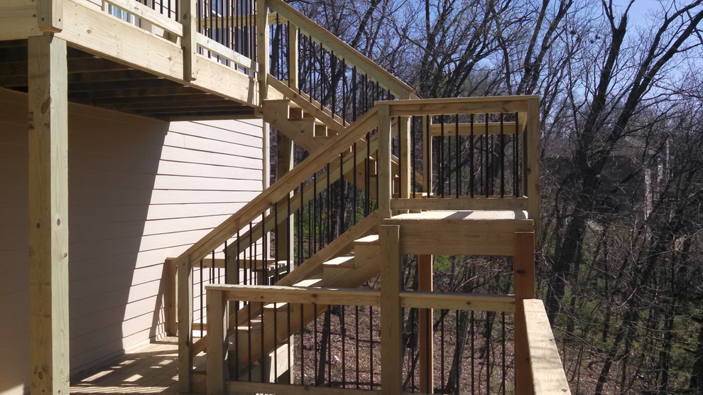 Inspiration for a large backyard deck remodel