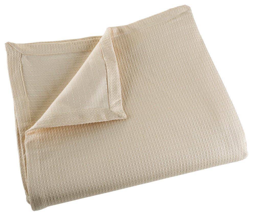 100 Percent Cotton Blanket for Comfort and Warmth, Taupe, Twin
