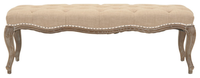 Leroy Bench Wheat Beige French Country Upholstered Benches By Aed