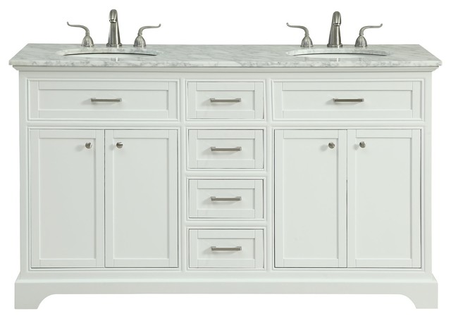 Elegant Decor Vf15060dwh Americana Vanity Set White