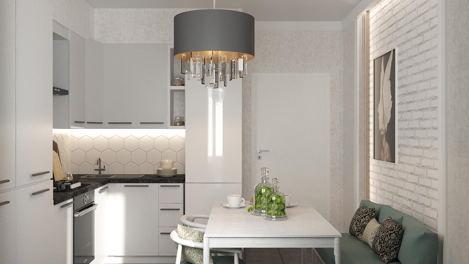 Проект маленькой кухни в ЖК Триколор