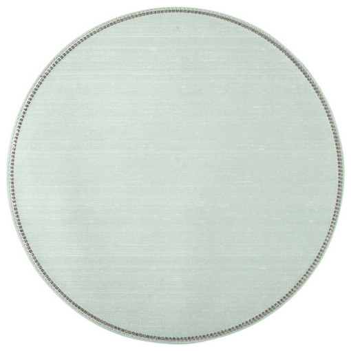 Silk Silver Round Place Mat Crystals Contemporary Placemats by Hudson & Vine