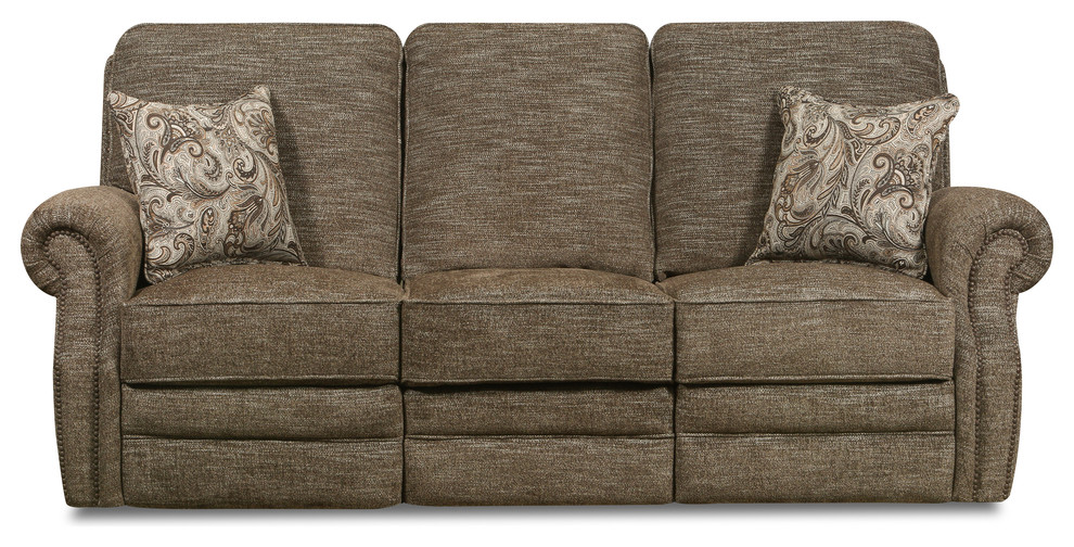 57003 53 Handwoven Tigereye Double Motion Sofa With Console