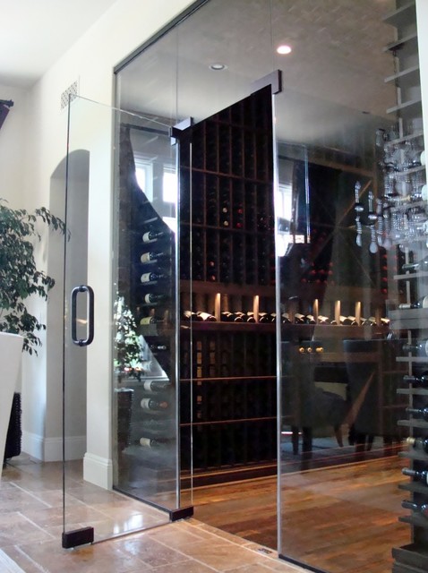 Custom Wine Cellar Door Orange County in Glass  Contemporary  Wine Cellar  Orange County  by 