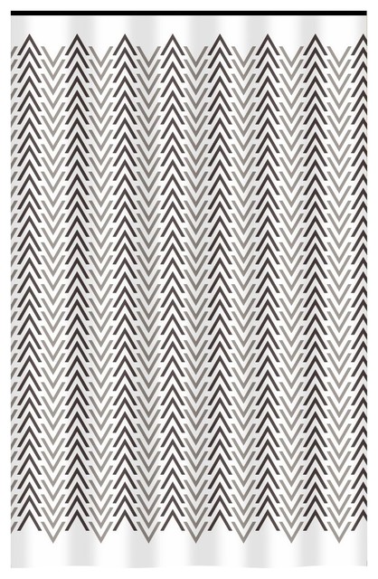 brown chevron shower curtain