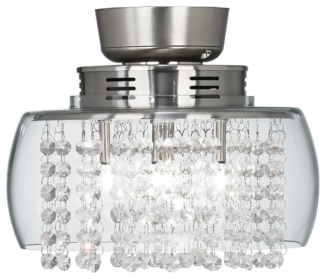 Contemporary Possini Euro Design Crystal 11 Round Ceiling Fan Light Kit