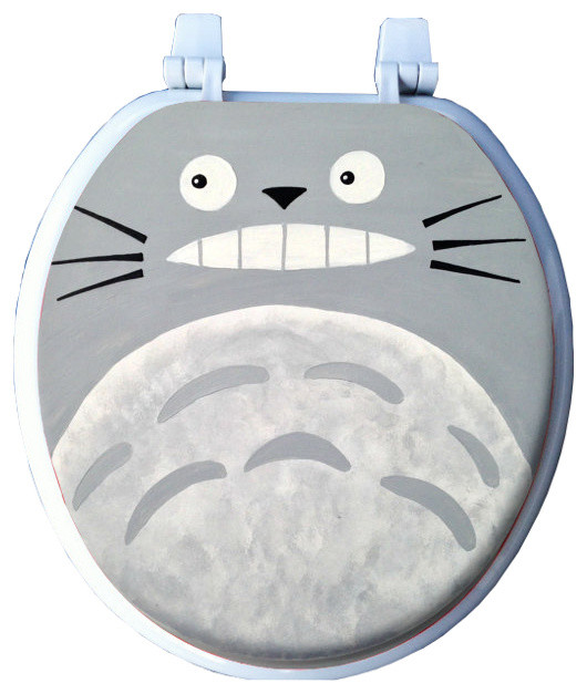 Totoro Hand Painted Toilet Seat, Elongated