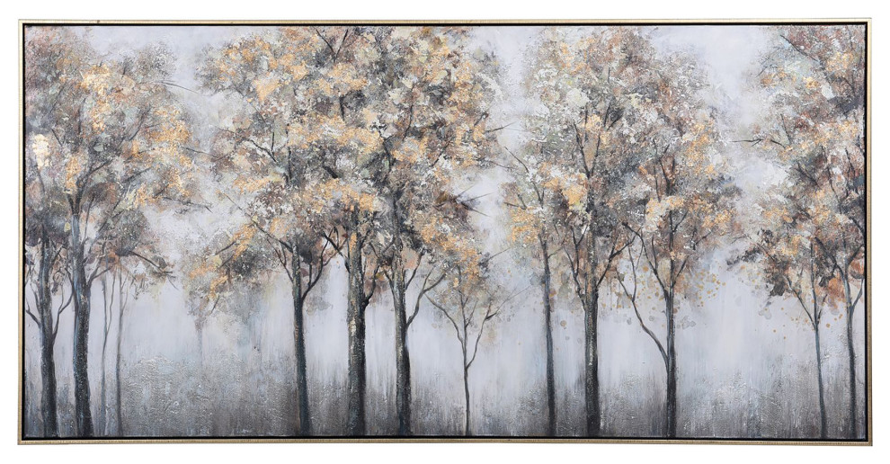 Plantation Trees Hand Painted Framed Canvas Art 60"Wx30"H2"D