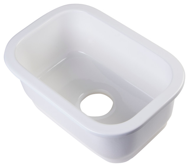 ALFI Small Recntangle Fireclay Undermount or Drop, Prep, Bar Sink Contemporary Bar Sinks