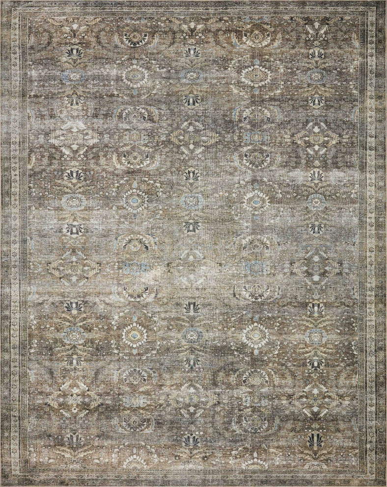 Layla Lay13 Antique/Moss Printed Area Rug by Loloi II, 9'x12