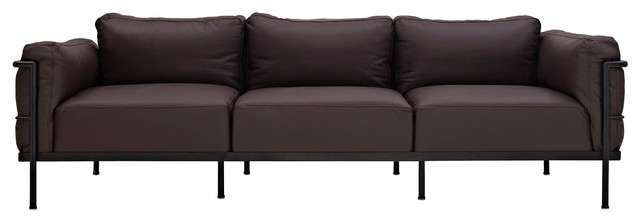 Charles Grande Leather Sofa in Dark Brown