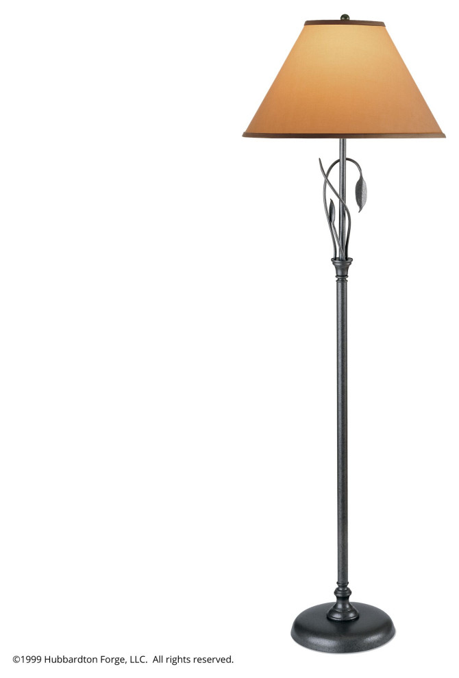 Hubbardton Forge 246761-1208 Forged Leaves and Vase Floor Lamp in Black
