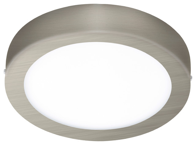 Eglo 1x17w Led Round Ceiling Light In Matte Nickel Finish & White Glass - 201656