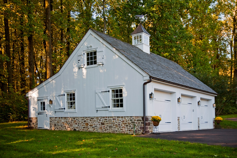 Design ideas for a country detached garage in Philadelphia.