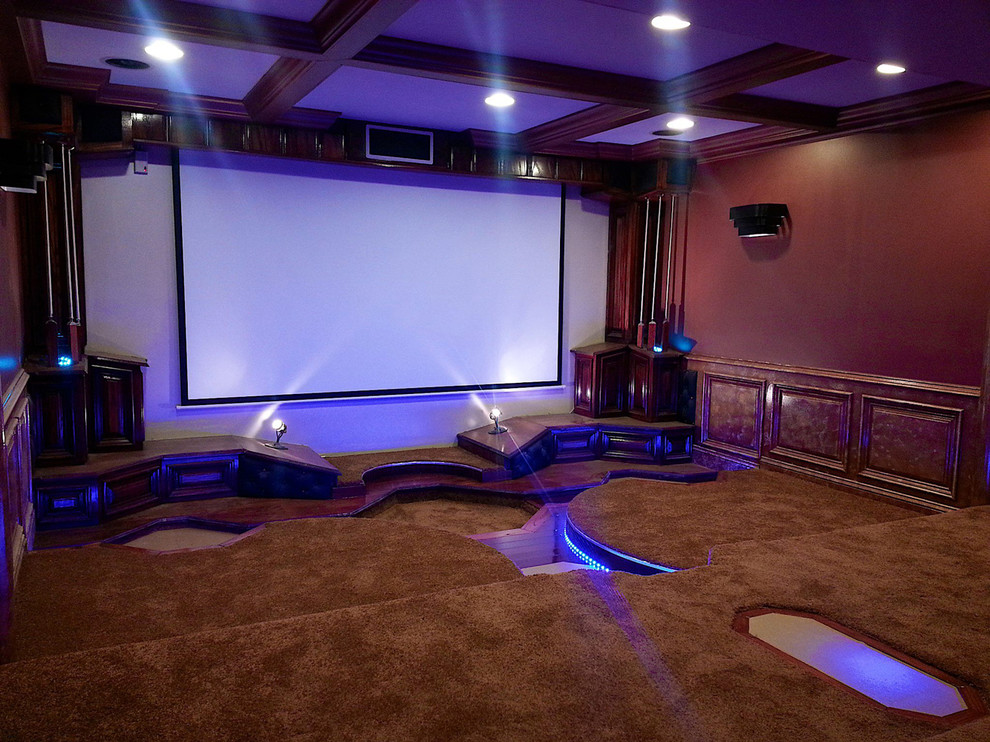 Minimalist home theater photo in St Louis