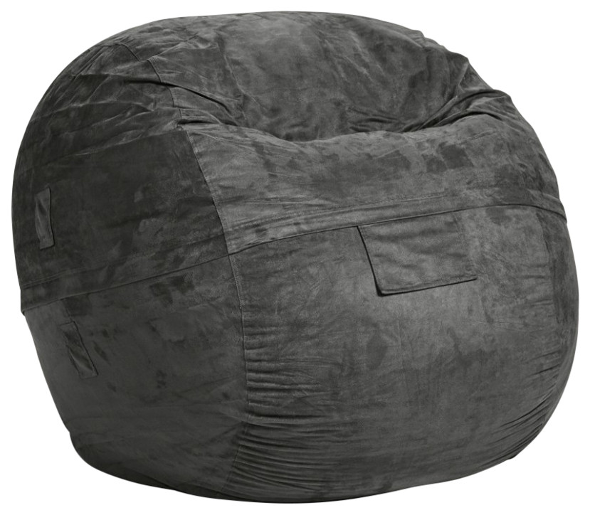Classic Cozy Dark Gray Bean Bag Chair Contemporary Bean Bag Chairs