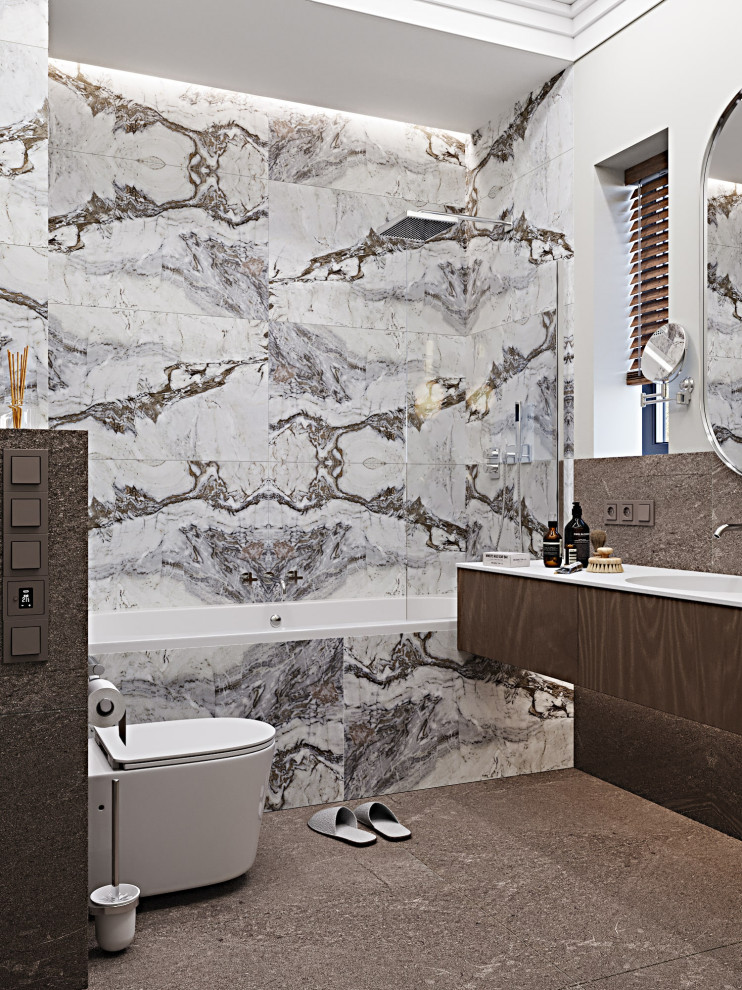 Дизайн ванной комнаты в частном доме в Сочи