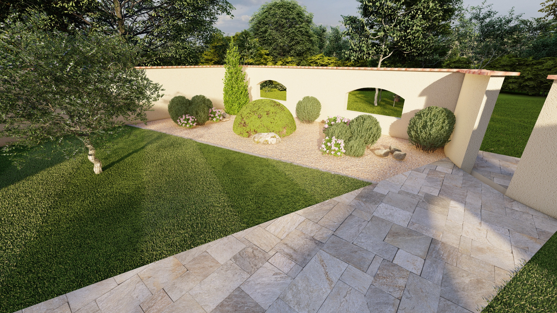 Giardino moderno in provincia